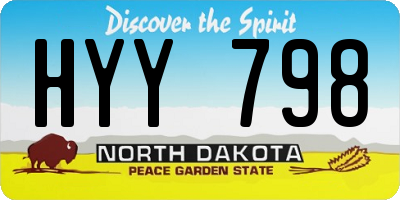 ND license plate HYY798