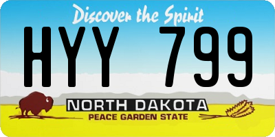 ND license plate HYY799