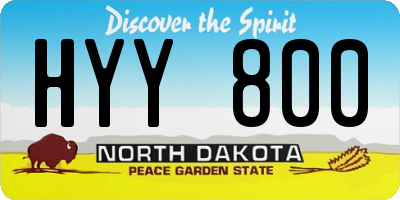 ND license plate HYY800