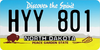 ND license plate HYY801