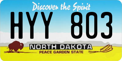 ND license plate HYY803