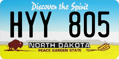 ND license plate HYY805
