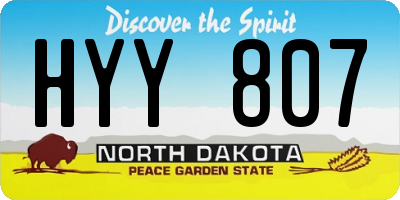 ND license plate HYY807