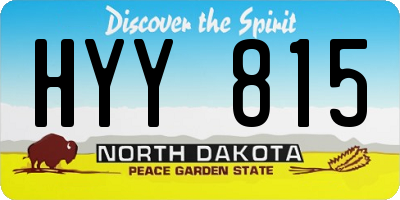 ND license plate HYY815