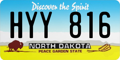 ND license plate HYY816