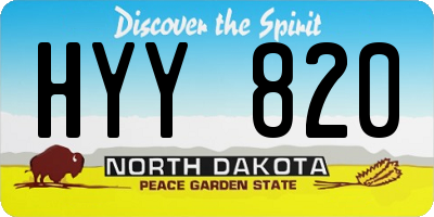 ND license plate HYY820