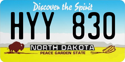 ND license plate HYY830