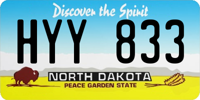 ND license plate HYY833