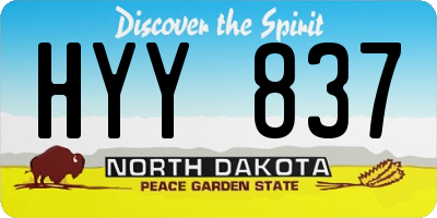 ND license plate HYY837