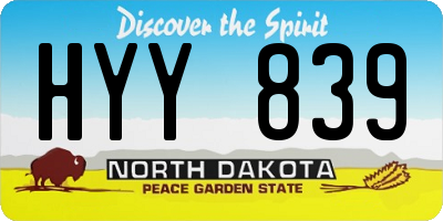 ND license plate HYY839