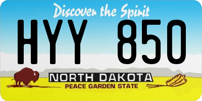 ND license plate HYY850