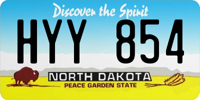 ND license plate HYY854