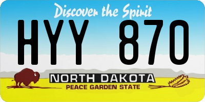 ND license plate HYY870