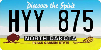 ND license plate HYY875
