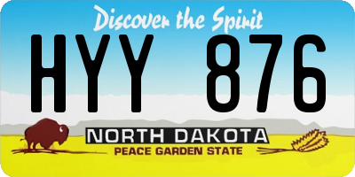 ND license plate HYY876