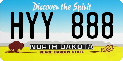 ND license plate HYY888