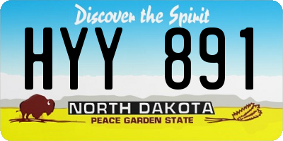 ND license plate HYY891