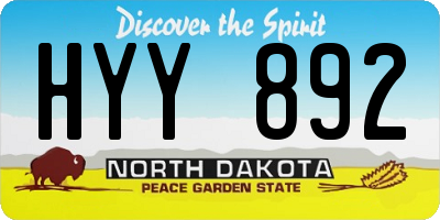 ND license plate HYY892