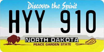 ND license plate HYY910