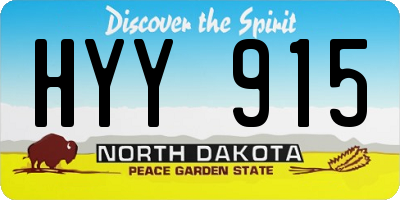 ND license plate HYY915