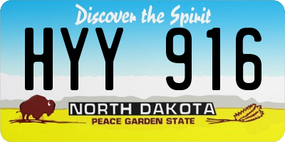 ND license plate HYY916