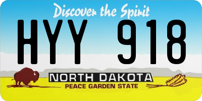 ND license plate HYY918