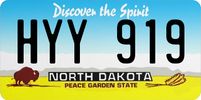 ND license plate HYY919