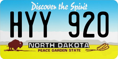 ND license plate HYY920