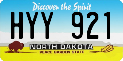 ND license plate HYY921