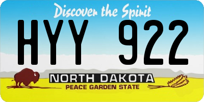 ND license plate HYY922