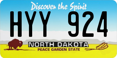 ND license plate HYY924
