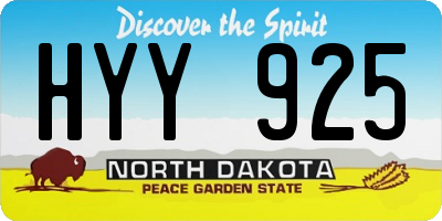 ND license plate HYY925