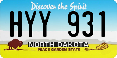 ND license plate HYY931