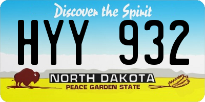 ND license plate HYY932