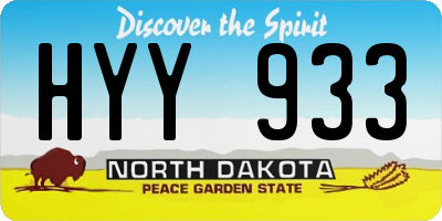 ND license plate HYY933
