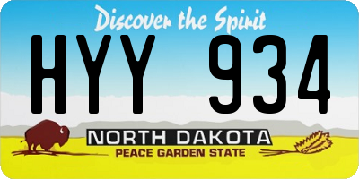 ND license plate HYY934