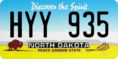 ND license plate HYY935