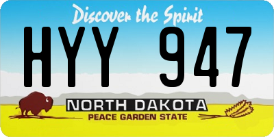 ND license plate HYY947