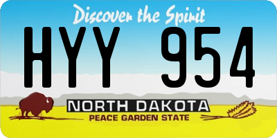 ND license plate HYY954