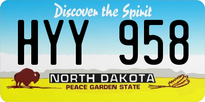 ND license plate HYY958