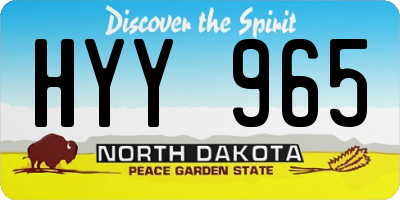 ND license plate HYY965