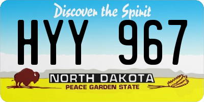 ND license plate HYY967