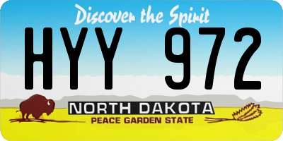 ND license plate HYY972