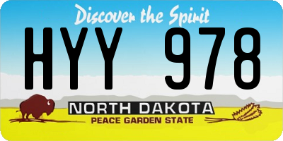 ND license plate HYY978