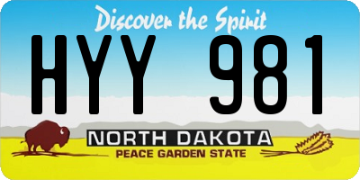 ND license plate HYY981