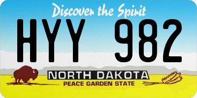 ND license plate HYY982