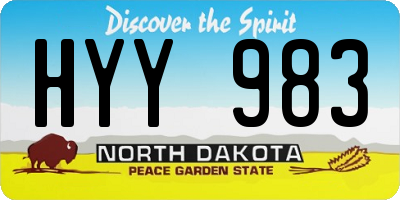 ND license plate HYY983