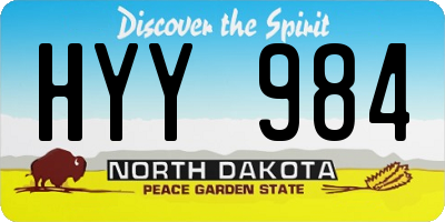 ND license plate HYY984