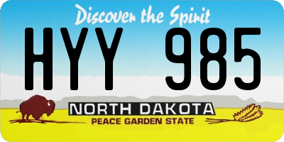 ND license plate HYY985