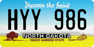ND license plate HYY986